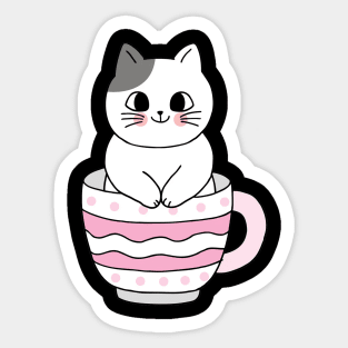 Cat In Glass Sticker